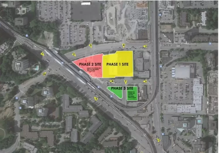 Two towers. The Pinnacle Lougheed site along Austin Road in Burnaby. / JYOM Architecture, Pinnacle International

